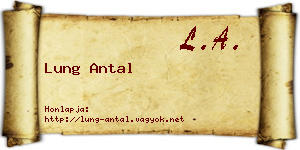 Lung Antal névjegykártya